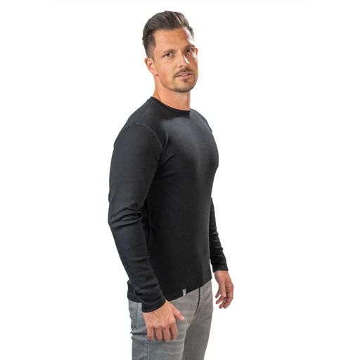 Men's Merino Wool Long Sleeve Shirt, Black