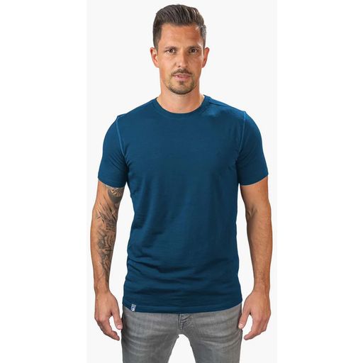 Alpin Loacker T-shirt en Mérinos pour Homme, Bleu