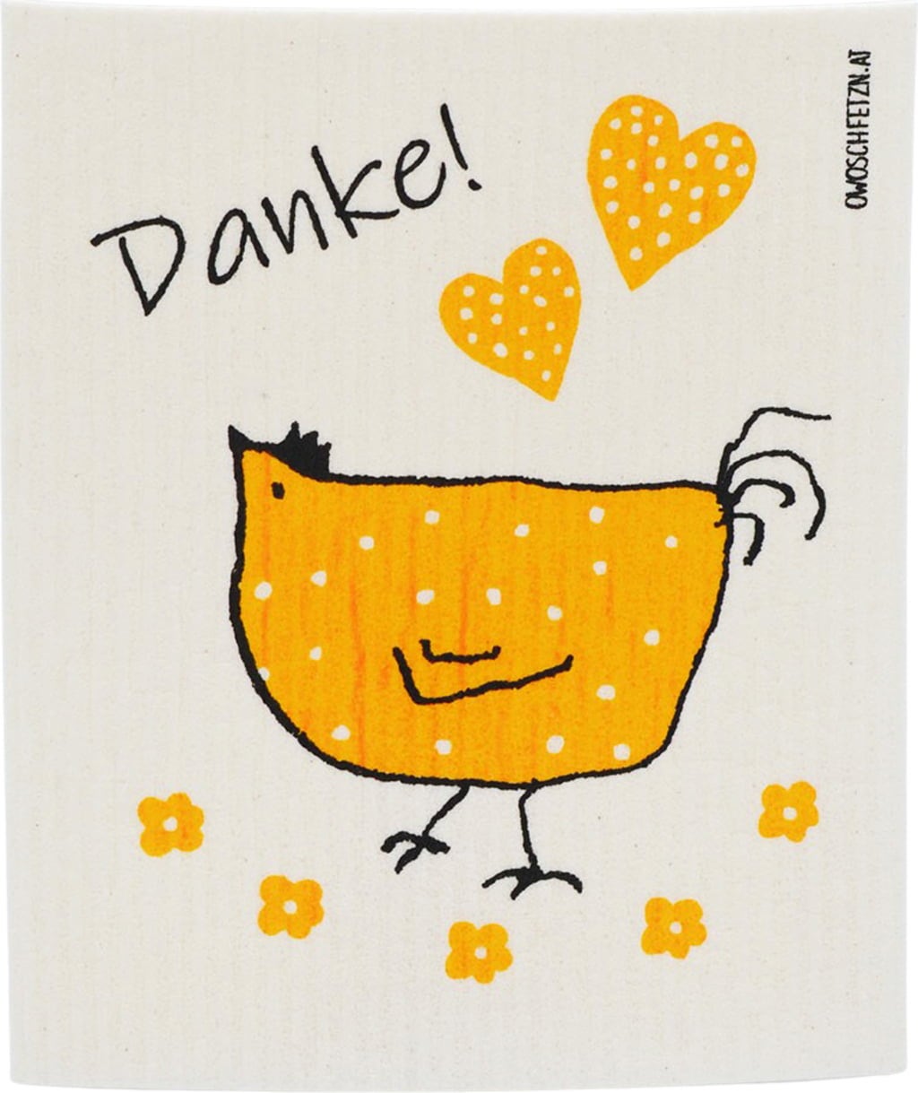 OWOSCHFETZN "Berta Hen -Thank You" Sponge Cloth 