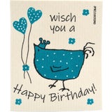 Schwammtuch "Henne Berta - Happy Birthday"