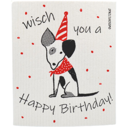 OWOSCHFETZN Vaatdoekje "Lucky Dog - Happy Birthday!"