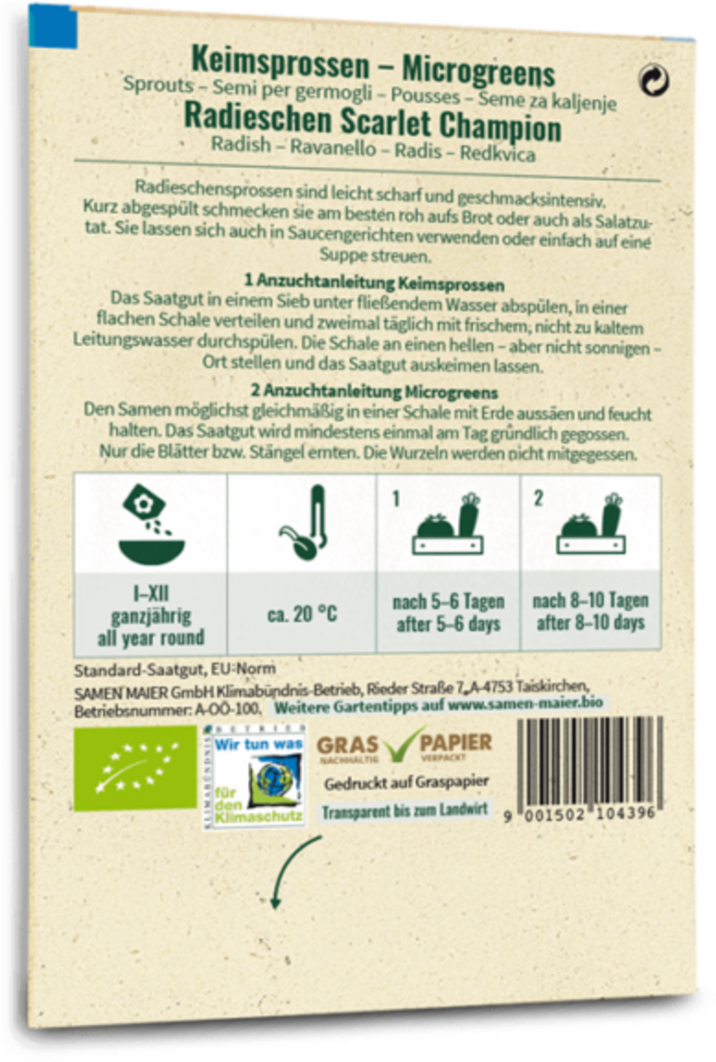 Graines Germées/Microgreens - Radis 
