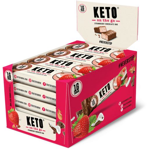Ketofabrik Barre Chocolatée - Strawberry Chocolate - 20 pièces