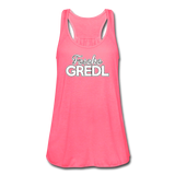 Gscheade Leibal Dames tanktop "Fesche Gredl", neon roze