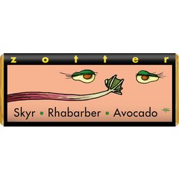 Zotter Schokoladen Organic Skyr, Rhubarb and Avocado