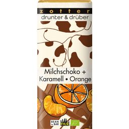 Organic Cheery & Nuts - Milk Chocolate + Caramel and Orange - 70 g