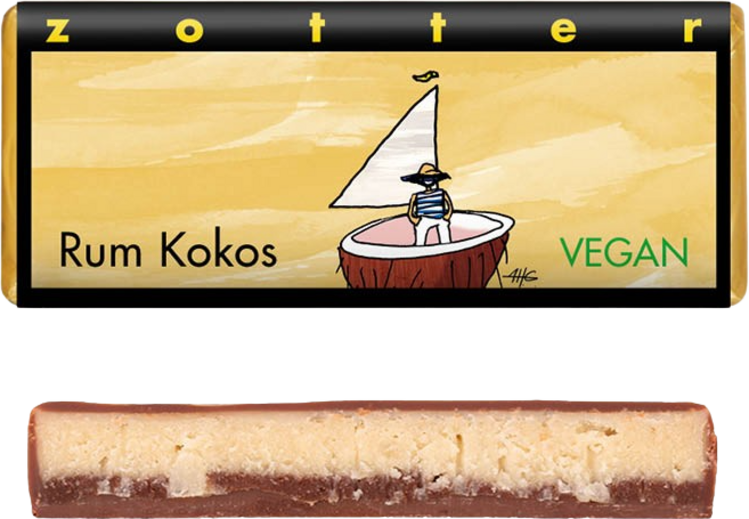 Zotter Schokoladen Organic Rum Coconut - 70 g