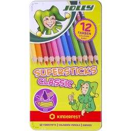 JOLLY Crayons de Couleur Supersticks CLASSIC - 12 pièces