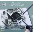 CRETACOLOR Black & White Box - 25-piece set metal case 