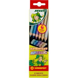 JOLLY Crayons de Couleur Superstick Metallic - 6 pièces