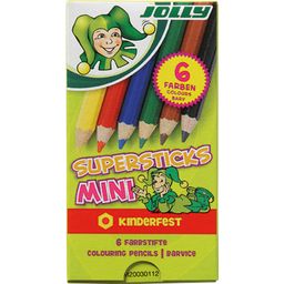 Crayons de Couleur Superstick pour Enfants - Mini - 6 pièces
