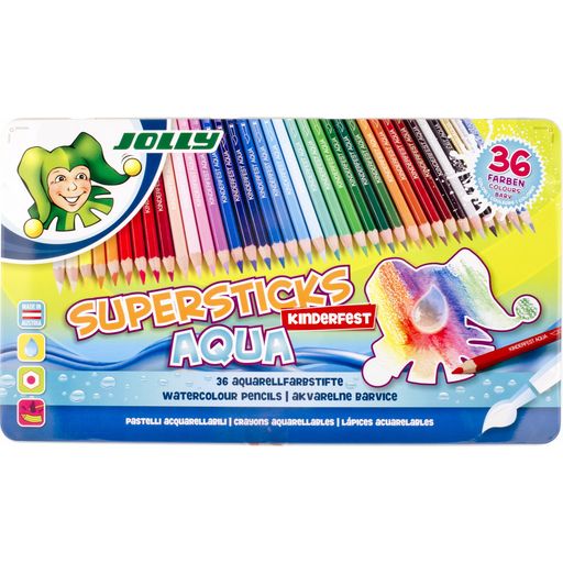 JOLLY Crayons de Couleur Supersticks AQUA - 36 pièces