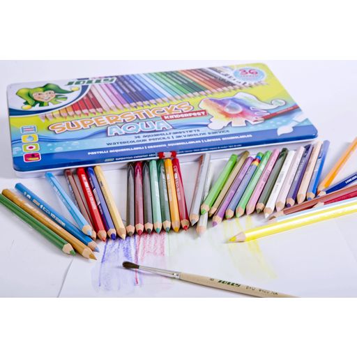 JOLLY Crayons de Couleur Supersticks AQUA - 36 pièces