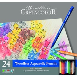 CRETACOLOR Crayons Aqua Monolith Mine Pleine - 24 pièces