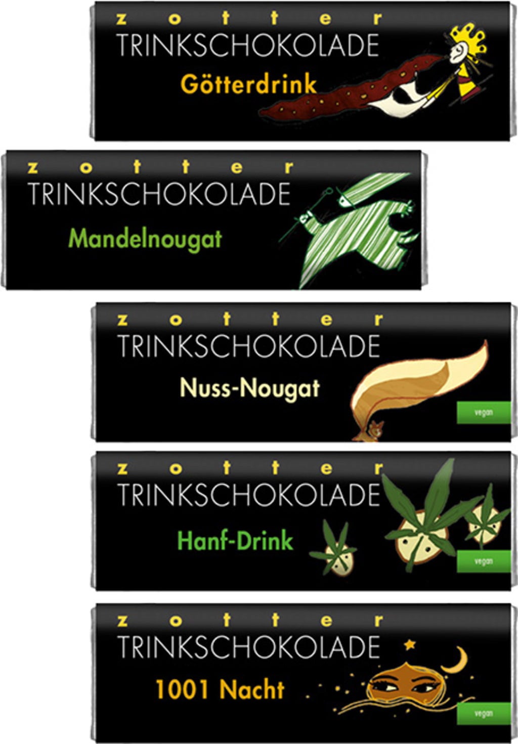 Zotter Schokoladen Organic Drinking Chocolate Set - Nuts - 110 g