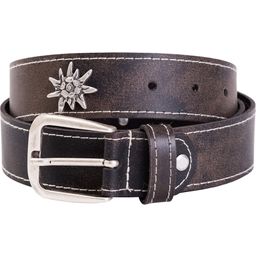 Karlinger Leather Belt with Edelweiss