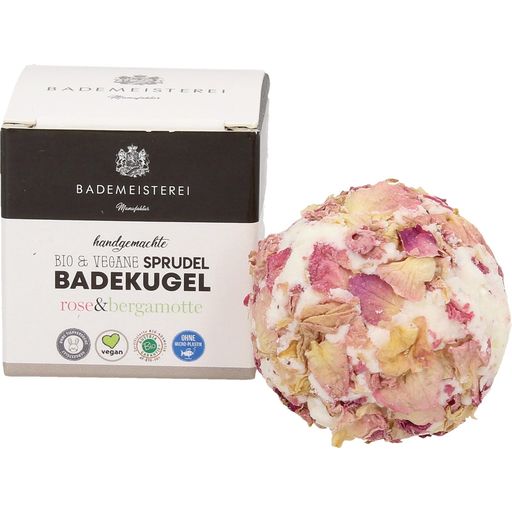 Bademeisterei Boule de Bain Moussante Bio & Vegan - Rose & bergamotte