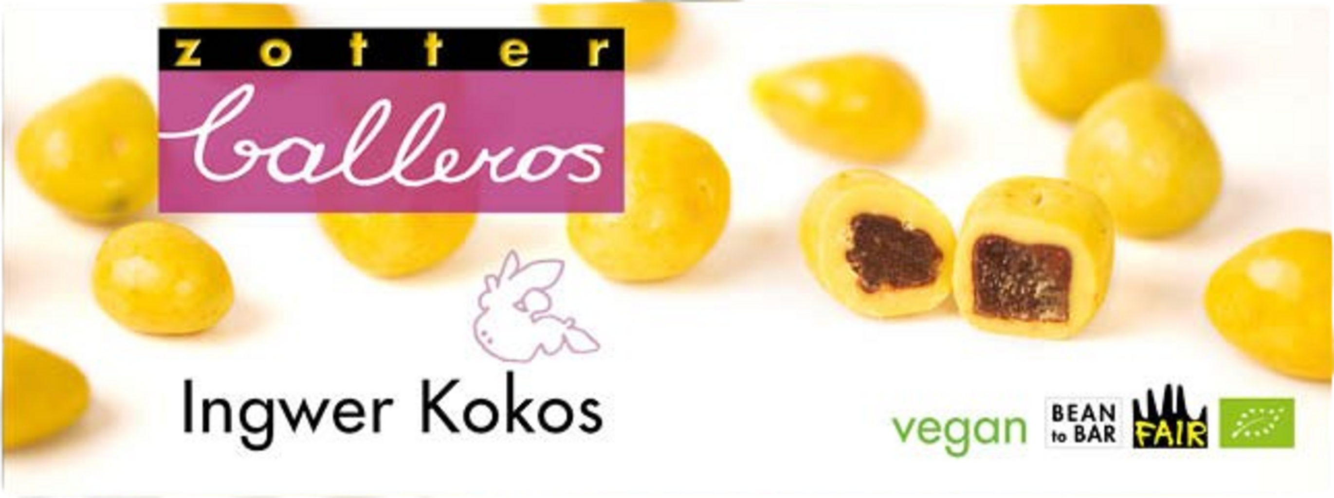 Zotter Schokoladen Bio Balleros Ingwer in Kokos