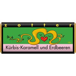 Zotter Schokoladen Pompoen-Karamel en Aardbeien - 70 g